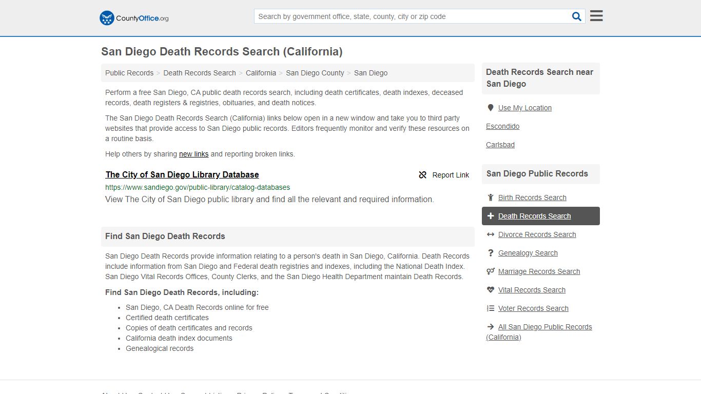 Death Records Search - San Diego, CA (Death Certificates ...